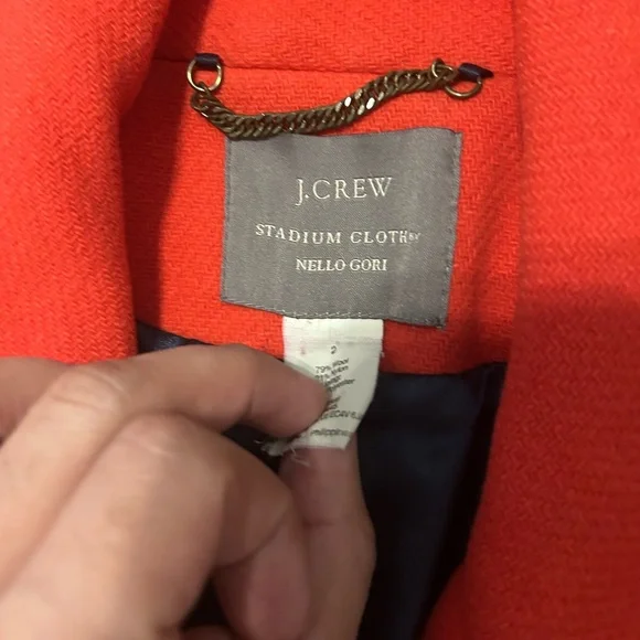 J CREW STADIUM CLOTH NELLO GORI WOMEN SIZE 2 RED PEACOAT - Picture 2 of 16